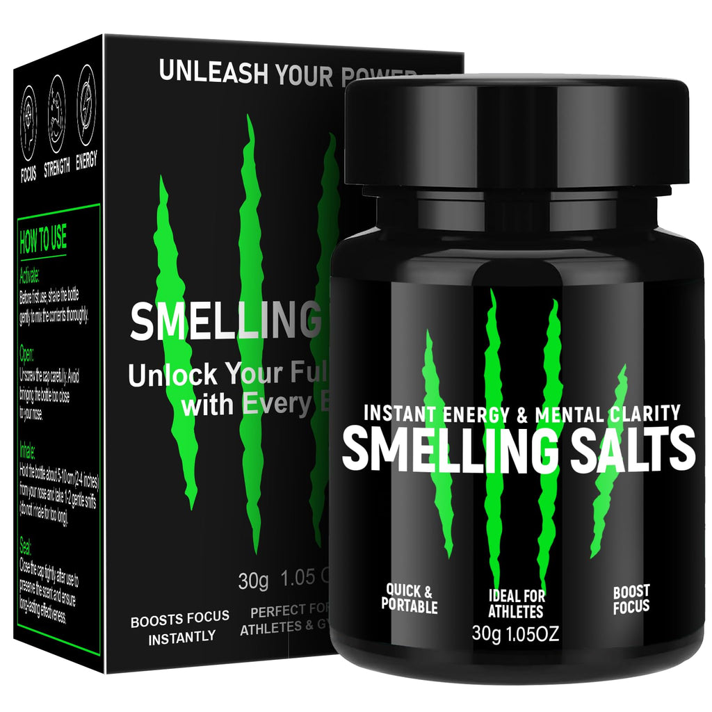 Enhanced Focus & Explosive Force, Potent Salts Wake Up for Athletes, Salts for Athletes in Hockey, Weightlifting and Powerlifting - Activate Before Smelling, Instant Energy-30g-GREEN