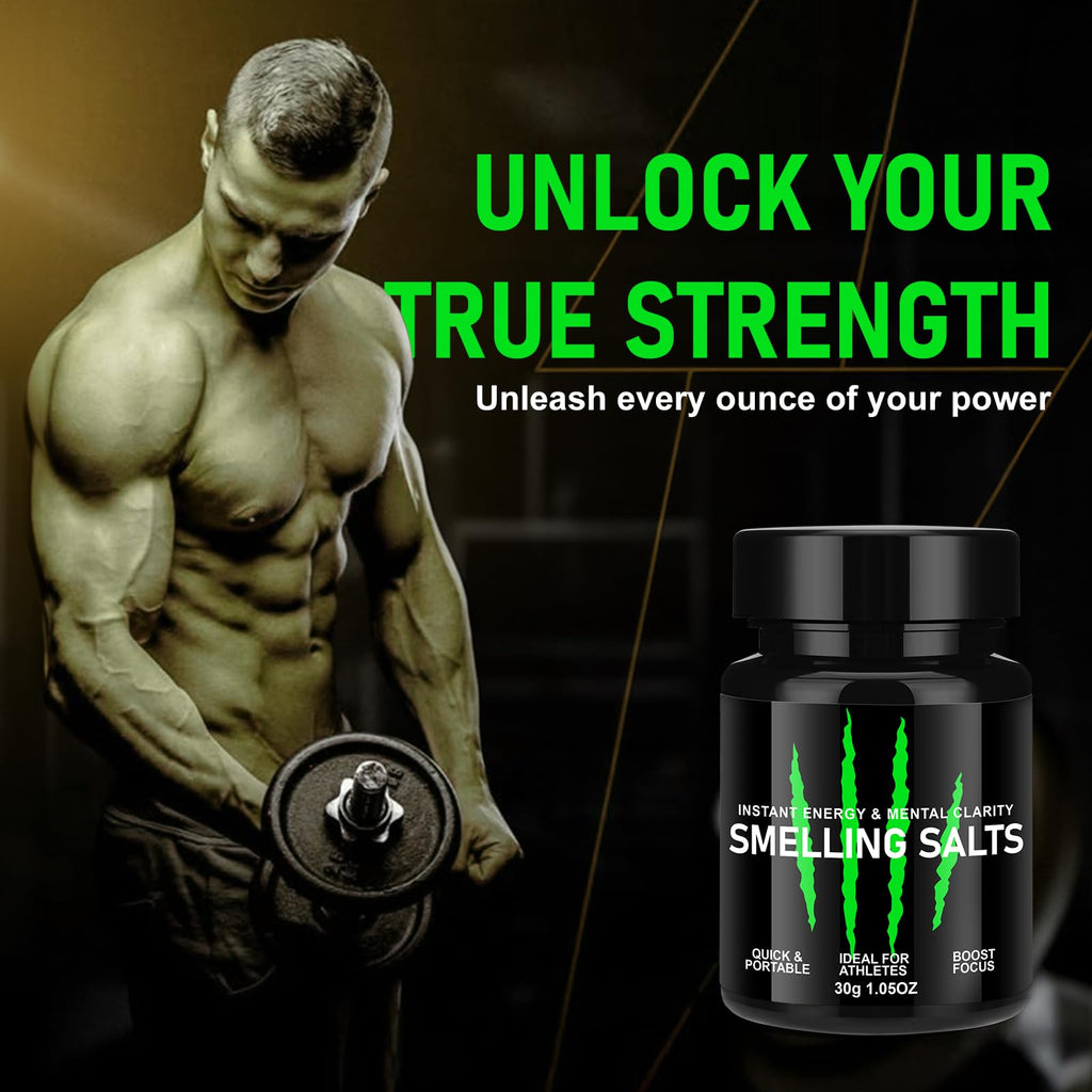 Enhanced Focus & Explosive Force, Potent Salts Wake Up for Athletes, Salts for Athletes in Hockey, Weightlifting and Powerlifting - Activate Before Smelling, Instant Energy-30g-GREEN
