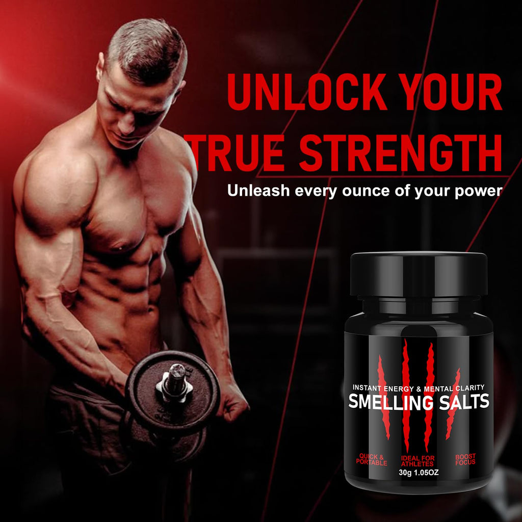 Enhanced Focus & Explosive Force, Activate Before Smelling, Instant Energy,Potent Salts Wake Up for Athletes, Salts for Athletes in Hockey, Weightlifting and Powerlifting-30g-Red-H99