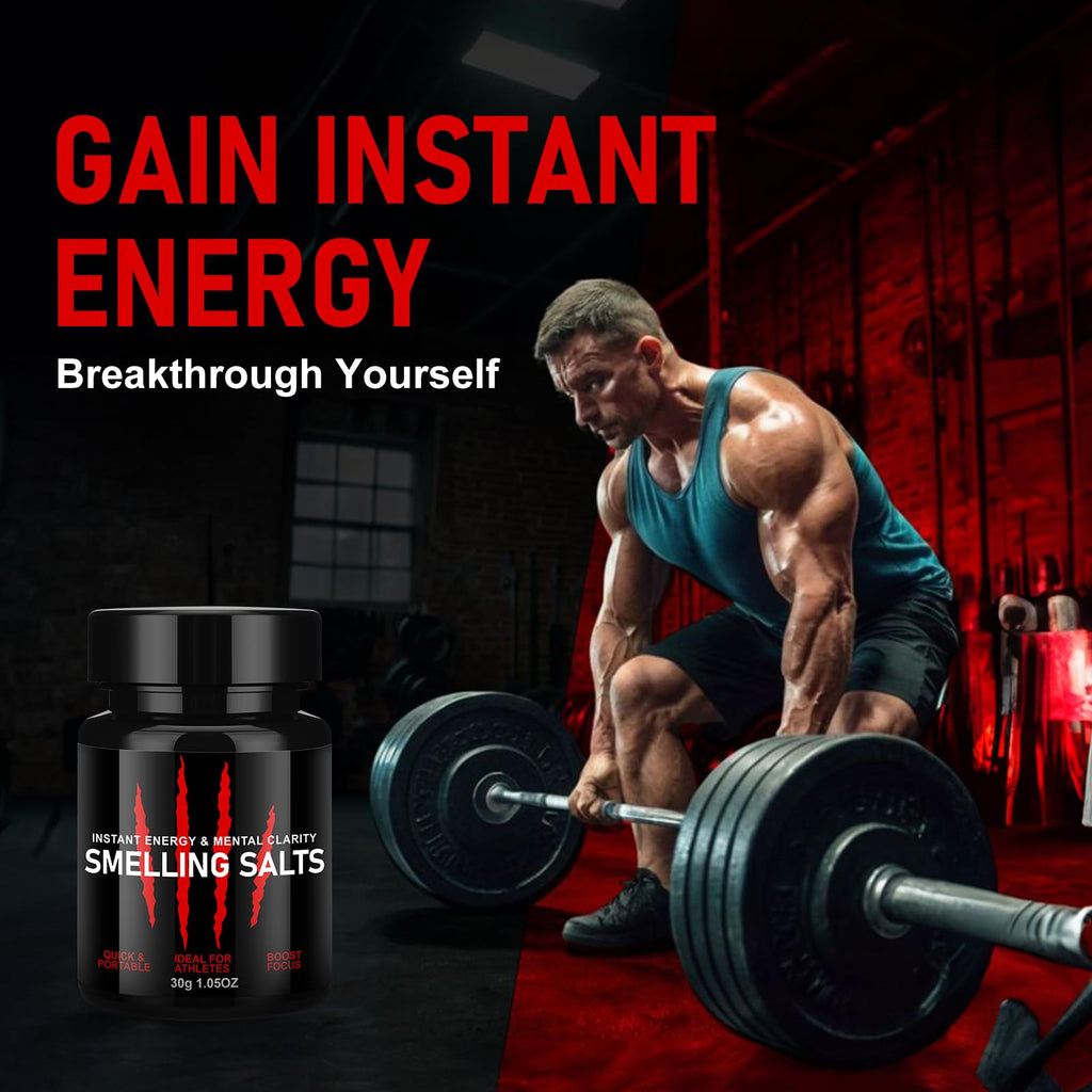Enhanced Focus & Explosive Force, Activate Before Smelling, Instant Energy,Potent Salts Wake Up for Athletes, Salts for Athletes in Hockey, Weightlifting and Powerlifting-30g-Red-H99