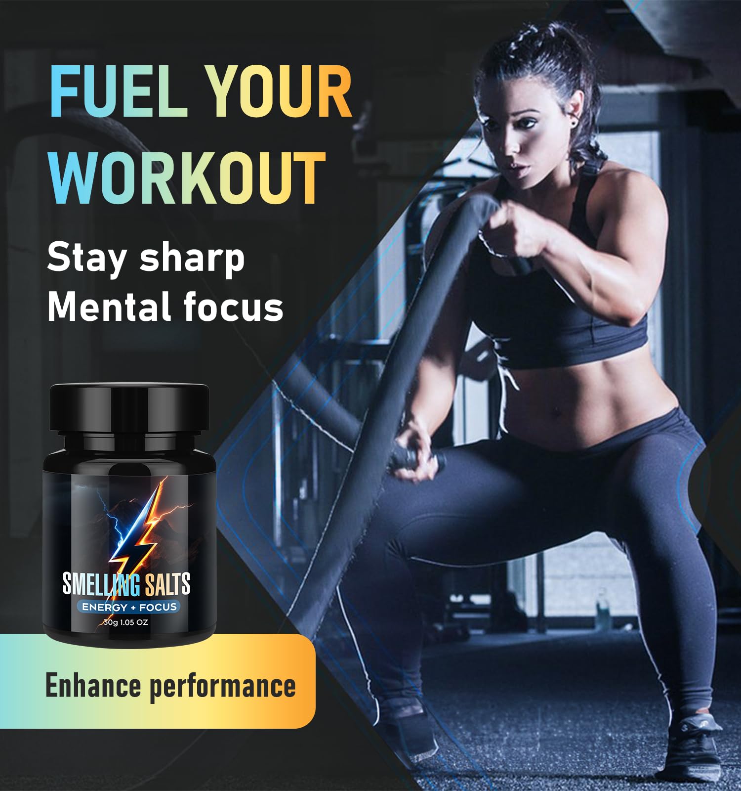 Powerful Salts for Athletes, Activate Before Smelling, Salts for Wake-up Athletes in Powerlifting, Instant Energy, Football and Fitness, Extra Strength & Boosted Focus | BLUE-30g-98