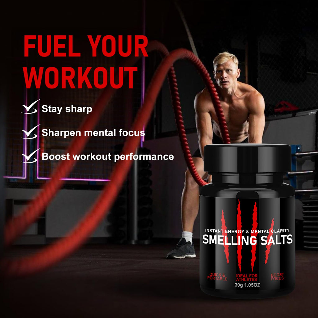 Enhanced Focus & Explosive Force, Activate Before Smelling, Instant Energy,Potent Salts Wake Up for Athletes, Salts for Athletes in Hockey, Weightlifting and Powerlifting-30g-Red-H99